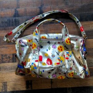 Bari Lynn Emoji Gold Glitter Duffle Bag
